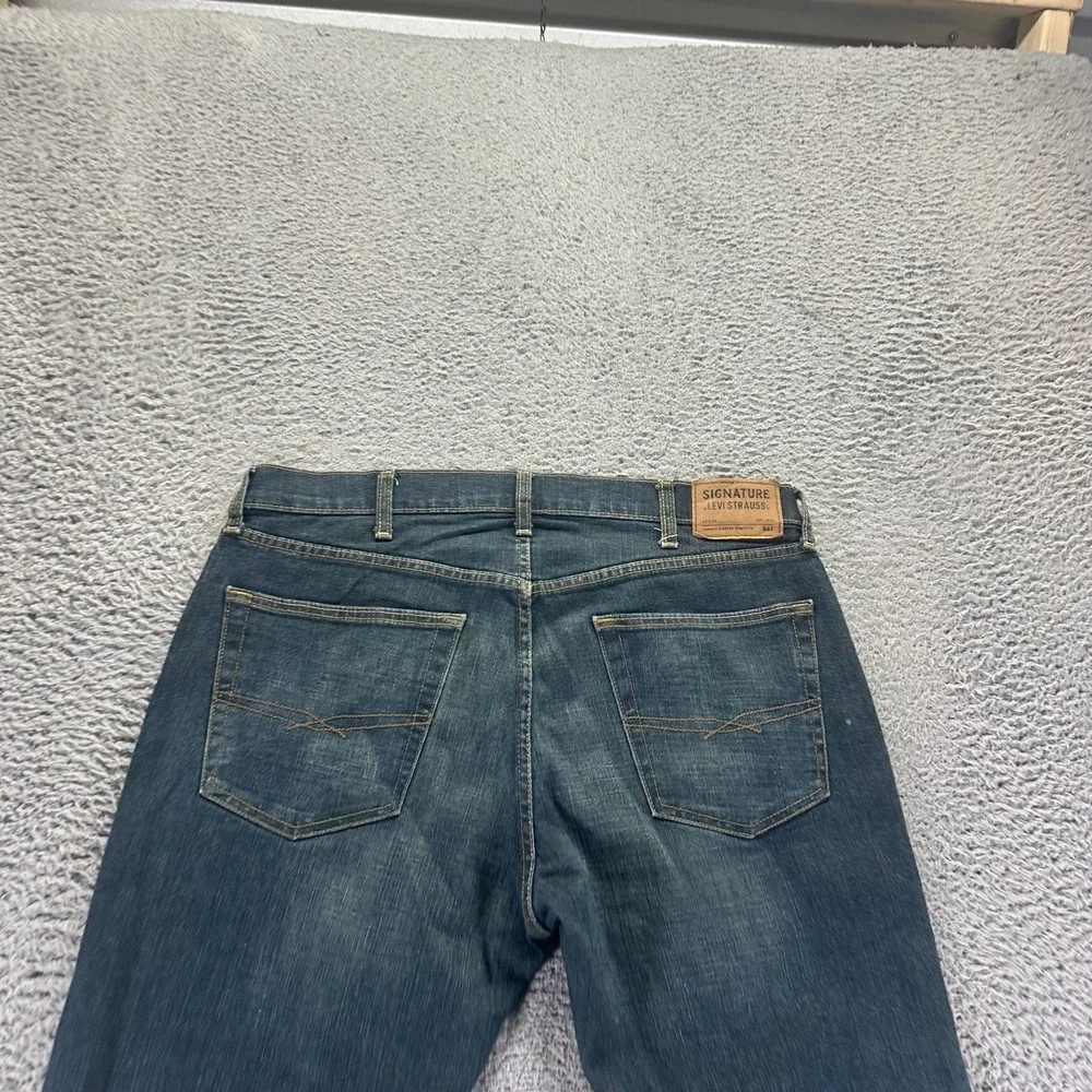 Signature By Levi's S61 Jeans Mens 38x34 Blue Cotton Denim Straight Relaxed Fit